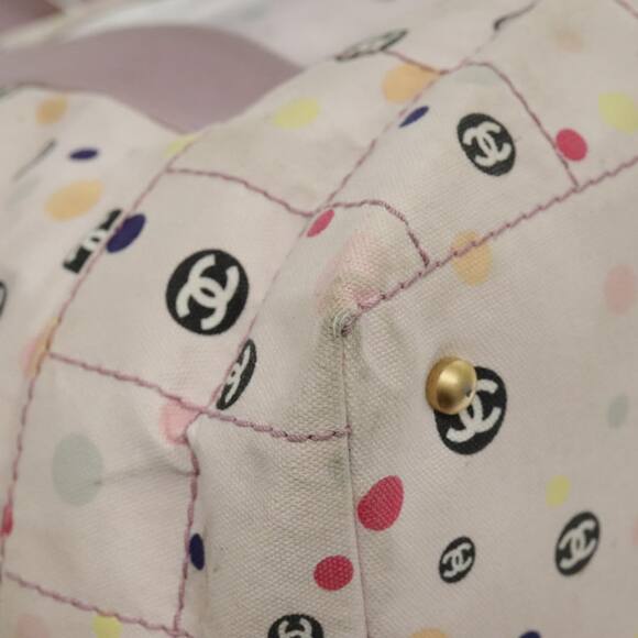 CHANEL Tote Bag Canvas Multicolor Gold CC - Picture 15 of 16